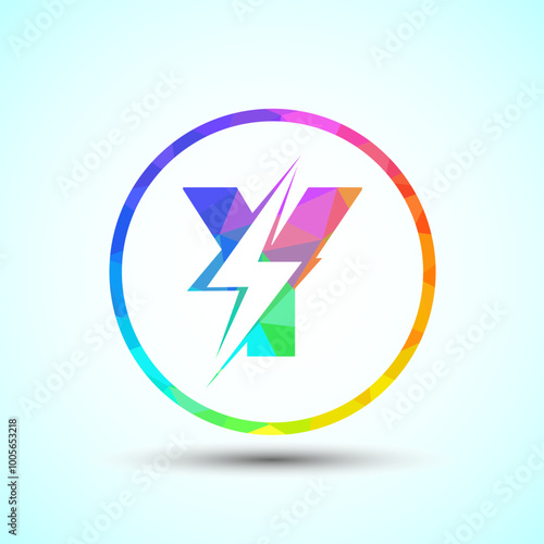 Polygonal Initial letter Y logo design with lighting thunder bolt, Electric bolt logo template Free Download Polygonal Initial letter Y logo design with lighting thunder bolt, Electric bolt logo template - GFXLoad