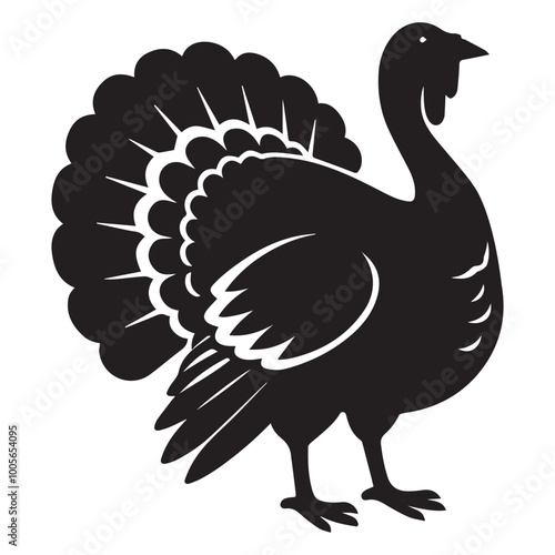 Turkey Silhouette Design - Turkey Farm animal vector illustration 
