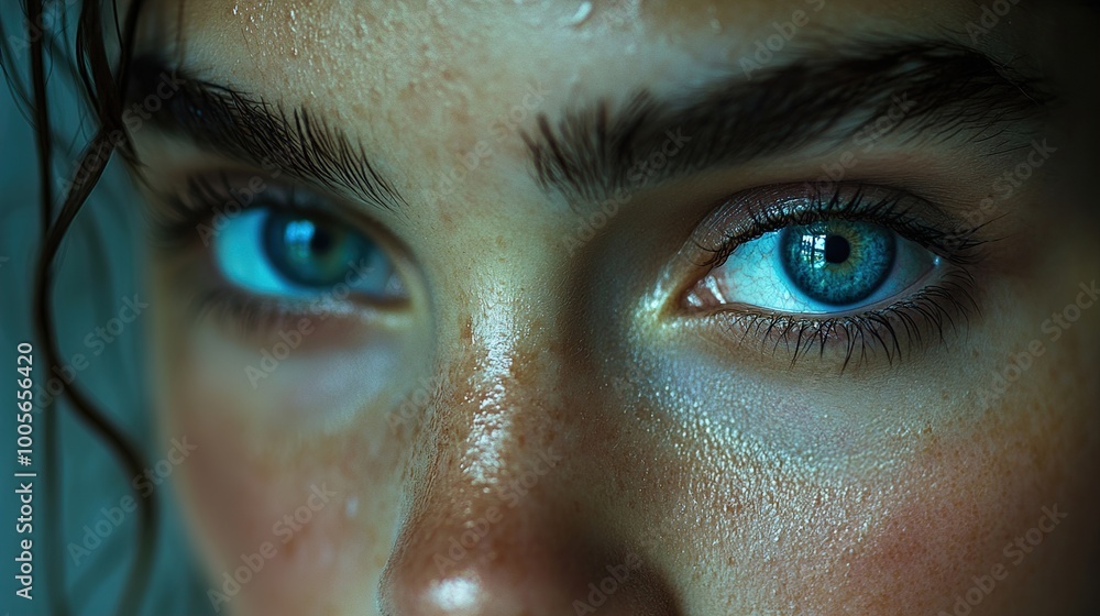 Close Up Portrait of a Woman's Blue Eyes Close Up Portrait of a Woman's Blue Eyes