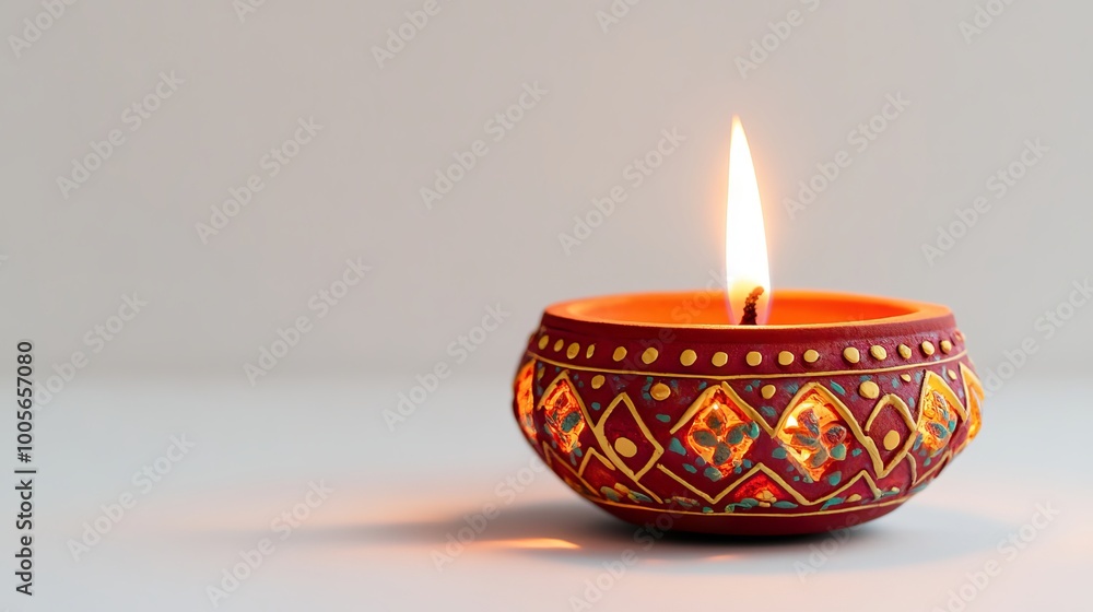 Simple Diwali scene with a single decorative lantern and a white, isolated background. Simple Diwali scene with a single decorative lantern and a white, isolated background.