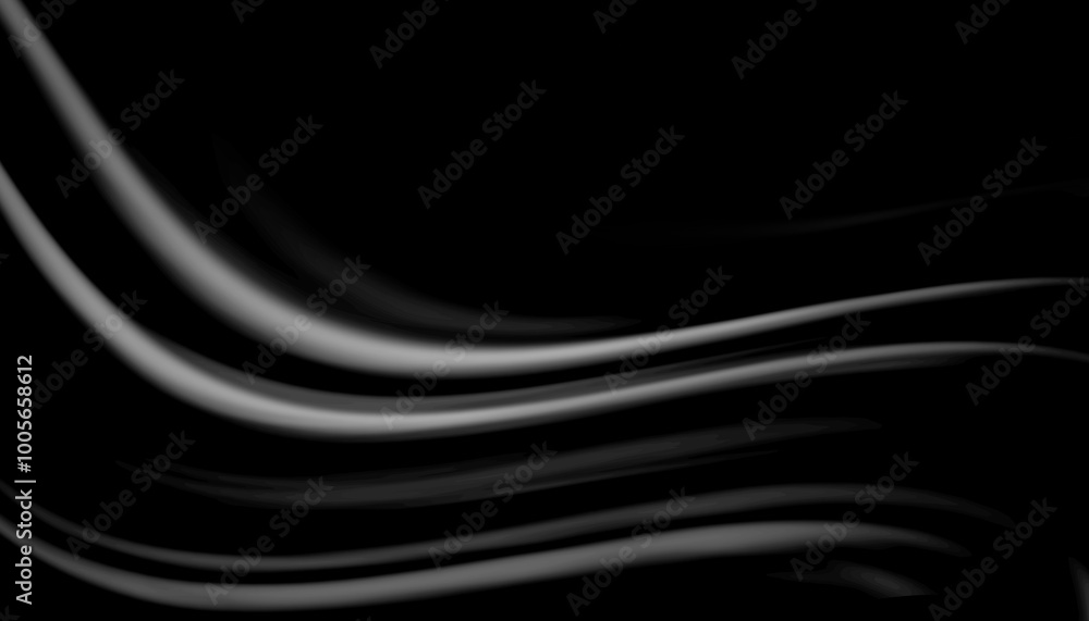 Obraz premium Black wave curtain and copy space. abstract black background.