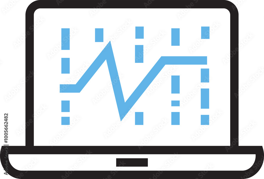 Graph on Laptop Icon
Graph on Laptop Icon