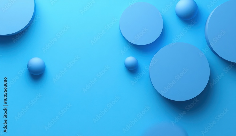 Abstract Composition with Blue Geometric Shapes Abstract Composition with Blue Geometric Shapes