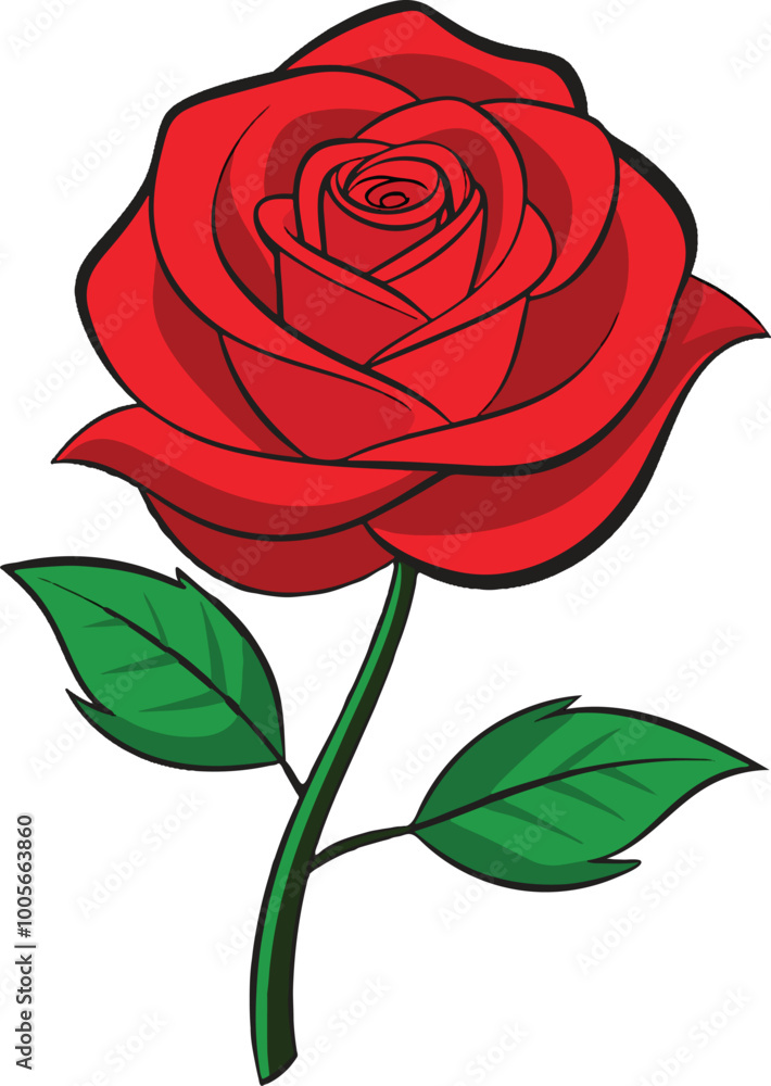 A red rose vector style illustration A red rose vector style illustration