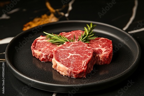 Marbled beef steaks as a background close-up. Cooking. Fresh meat. generative ai