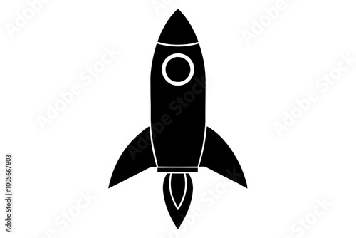 
Launch spaceship silhouette, Rocket vector icon, Rocket fast flying for space
