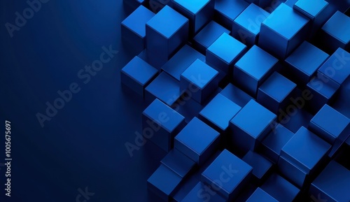 Abstract Blue Cubes Pattern