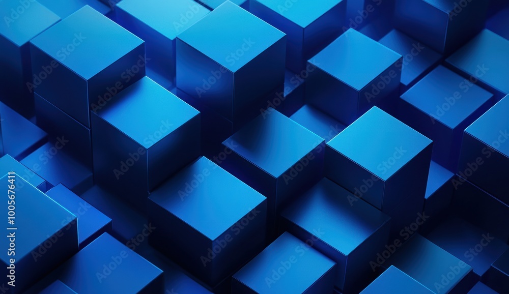 Abstract Blue Cube Pattern Abstract Blue Cube Pattern