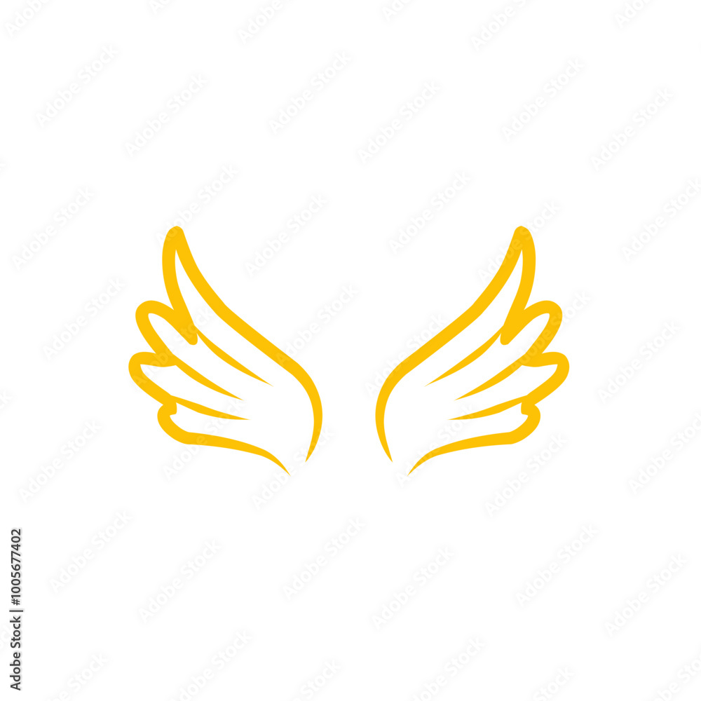 Obraz premium gold wings logo design