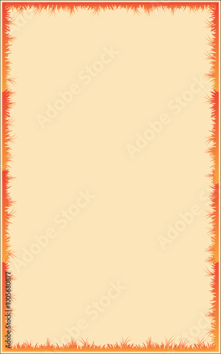 Wallpaper Mural Floral frame border ornamental decorative vector background portrait abstract creative vintage orange color retro style card slide background Torontodigital.ca