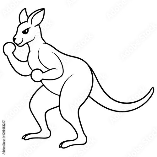 Kangaroo in a Vibrant Australian Outback Vector Illustration of Nature and Wildlife
