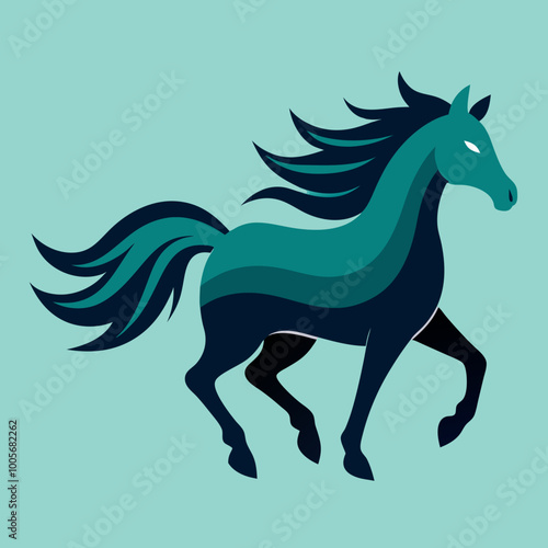 Striking Vector Artwork Depicting a Gallant Horse in Full Elegance on a Sunlit Pathway





