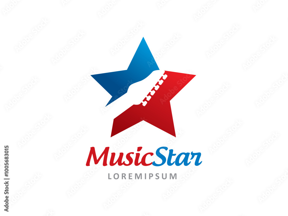 Guitar and Star logo symbol or icon template Guitar and Star logo symbol or icon template