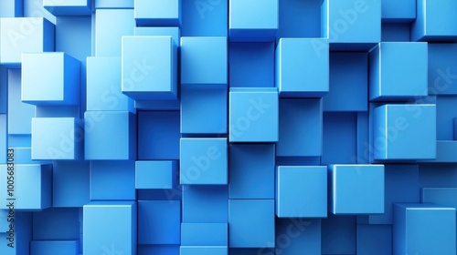 Abstract Blue Cube Pattern