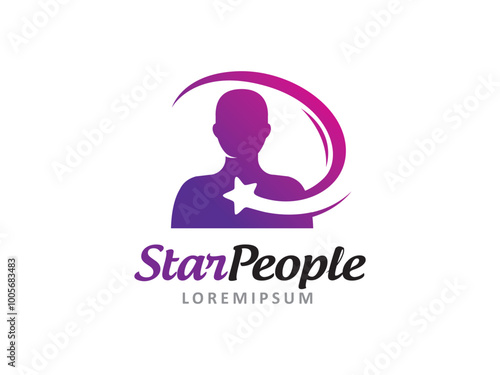 People and star logo symbol or icon template photo