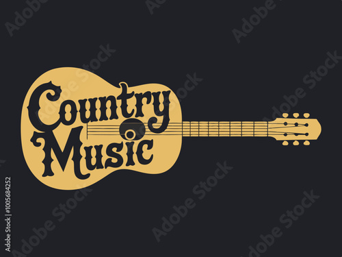 Country Music Guitar Illustration