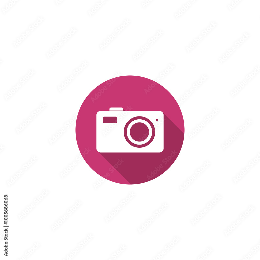 Photo camera with long shadow icon isolated on transparent background Photo camera with long shadow icon isolated on transparent background
