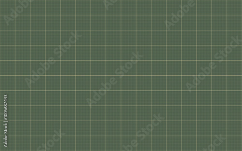 Graph paper grid golden line squre tea green mos color sheet seamless pattern plotting page background blank empty tecnical design notebook blue print architecture print