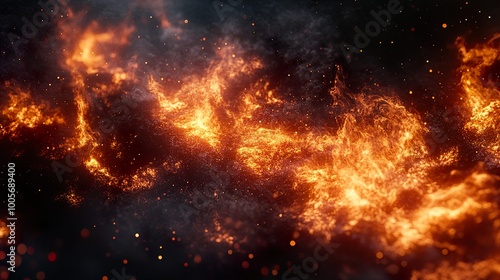 Fiery Inferno: Abstract Flames and Embers