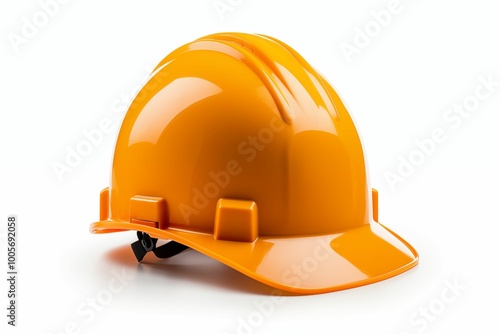 Yellow hard hat isolated on white background, Safety equipment. Generative ai