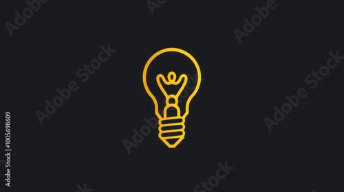 A light bulb is shown in a black background