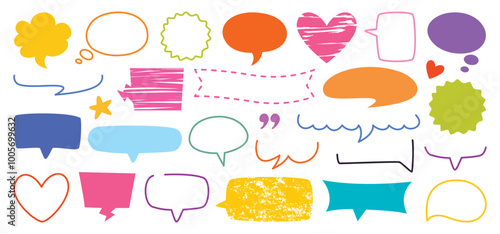 Collection Of Handdrawn Speech Bubbles