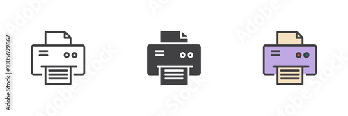 Printing document different style icon set