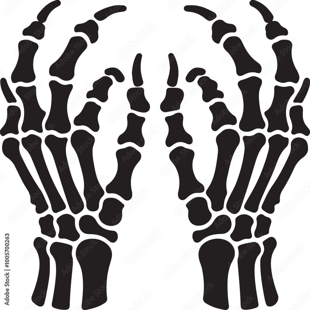 skeleton hands silhouette design vector art illustration. skeleton hands silhouette design vector art illustration.