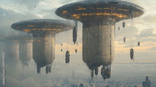 Futuristic city skyline illuminated by stars with citizens entering stasis chambers to embark on time travel journeys through the cosmos