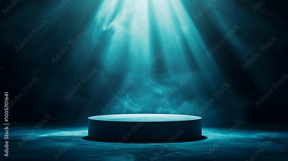 Glowing Podium Under Spotlight for Announcement or Presentation Glowing Podium Under Spotlight for Announcement or Presentation