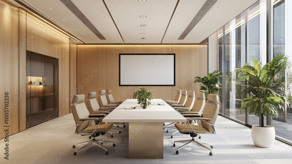 Modern Minimalist Office with Large White Table Modern Minimalist Office with Large White Table