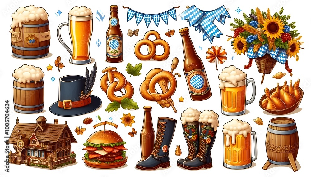 Oktoberfest festival png cut out element set Oktoberfest festival png cut out element set