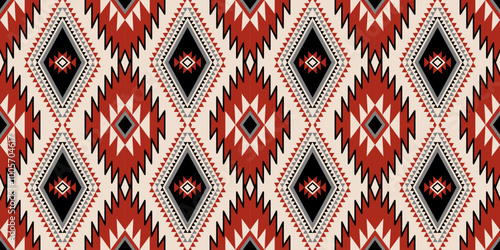 Ethnic geometric pattern, seamless pattern of the Navajo tribe. Native American ethnic. Seamless vector pattern ethnic, seamless Mexican rug, woven carpet. Folk embroidery, Bohemian, Aztec style.