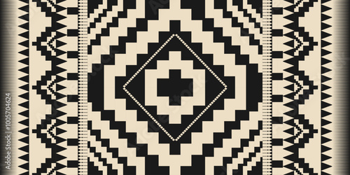 Ethnic geometric pattern, seamless pattern of the Navajo tribe. Native American ethnic. Seamless vector pattern ethnic, seamless Mexican rug, woven carpet. Folk embroidery, Bohemian, Aztec style.