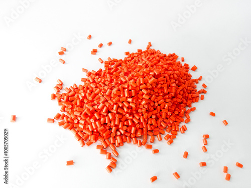 Quadro em tela Red masterbatch granule, red polypropylene polymer granules, cold cutting type g