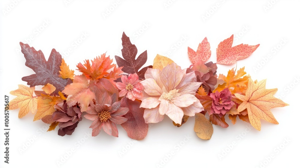 Vibrant Autumn-Inspired Hair Accessories Displaying Creativity on White Background Vibrant Autumn-Inspired Hair Accessories Displaying Creativity on White Background