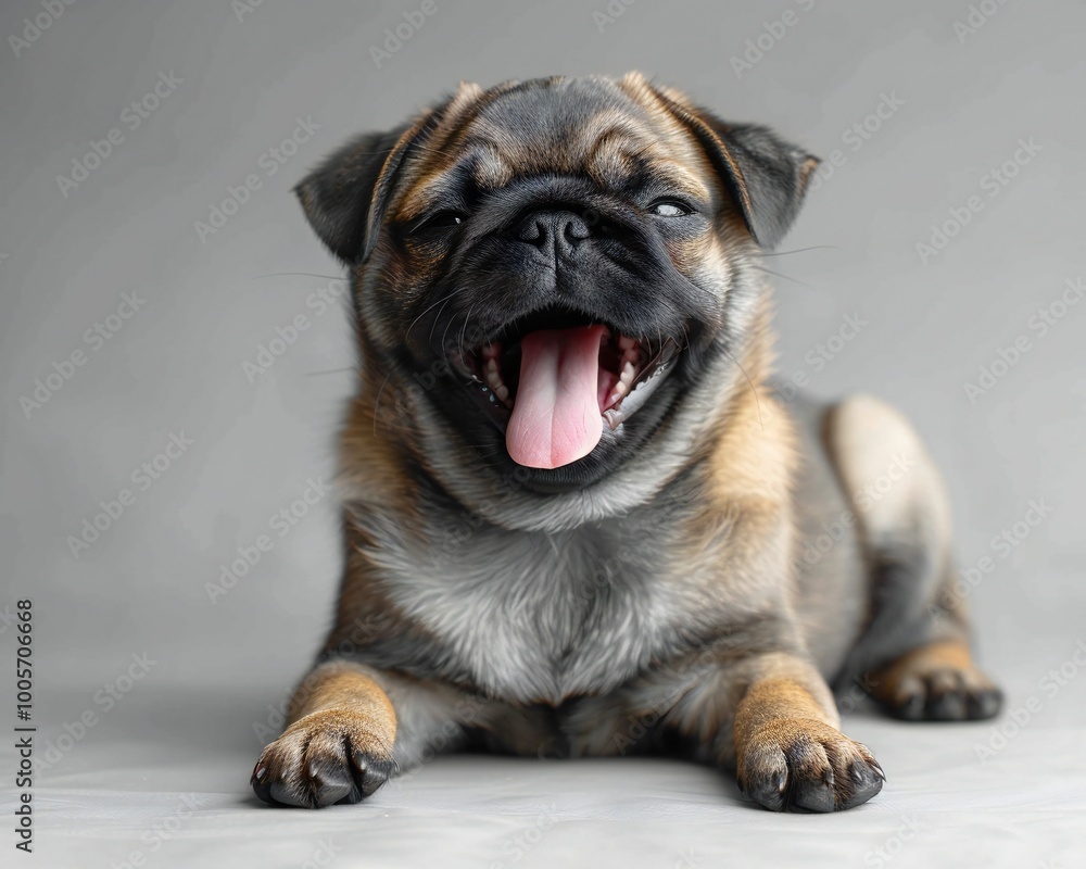 Obraz premium Happy Pug Dog Face Close