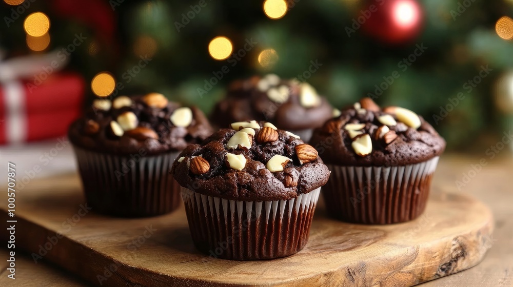 Chocolate-nut Christmas muffins Chocolate-nut Christmas muffins