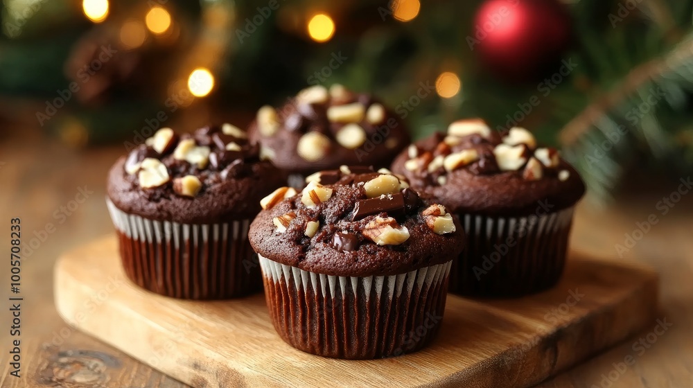 Chocolate-nut Christmas muffins Chocolate-nut Christmas muffins