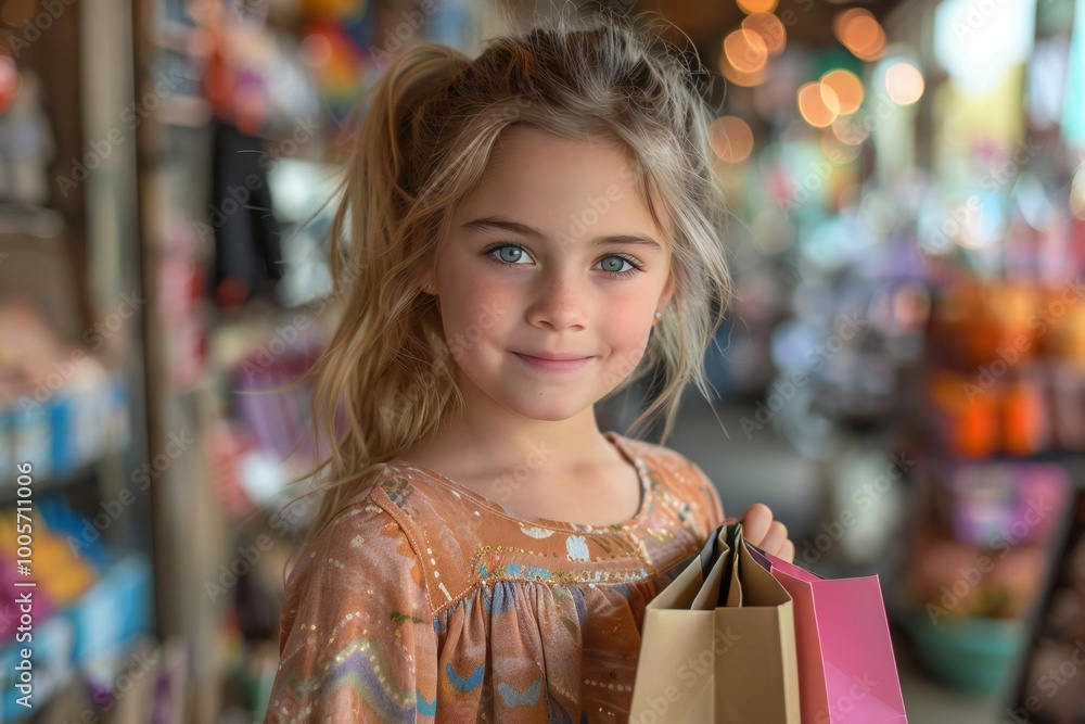 Shopping Bags and Young Girl Shopping Bags and Young Girl