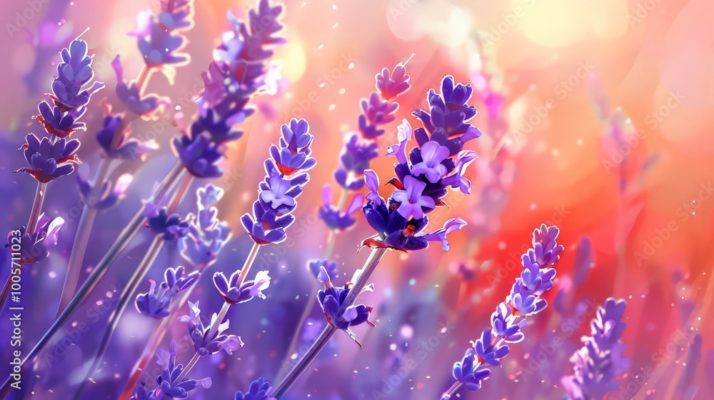 Beautiful bright abstract lavender flowers Beautiful bright abstract lavender flowers