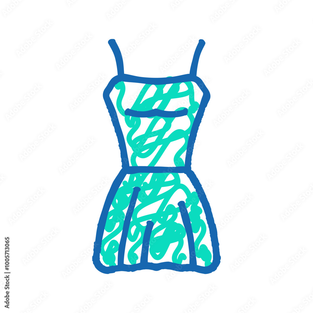 mini bride dress doodle icon sketch vector. mini bride dress sign. isolated symbol illustration