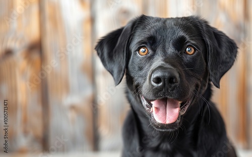 Happy Black Labrador Close-up