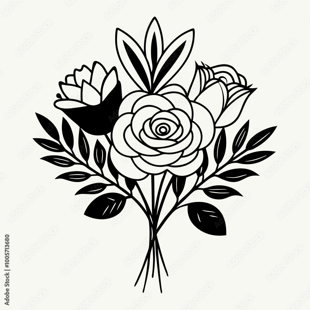 Obraz premium black and white rose