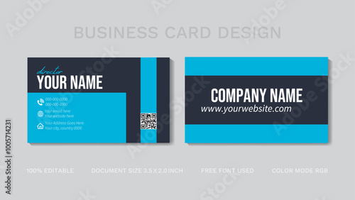 Modern professional business card design template colors, Flat design vector Abstract creative 