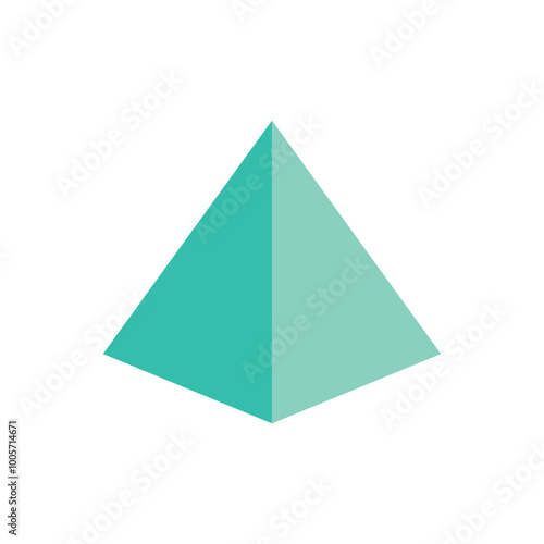 Triangle pyramid vector clip art illustration, triangular pyramid basic 3d geometric shape isolated on white background