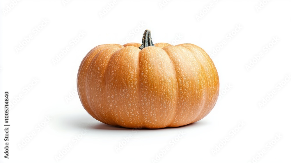 Obraz premium Beautifully Shaped Pumpkin on White Background