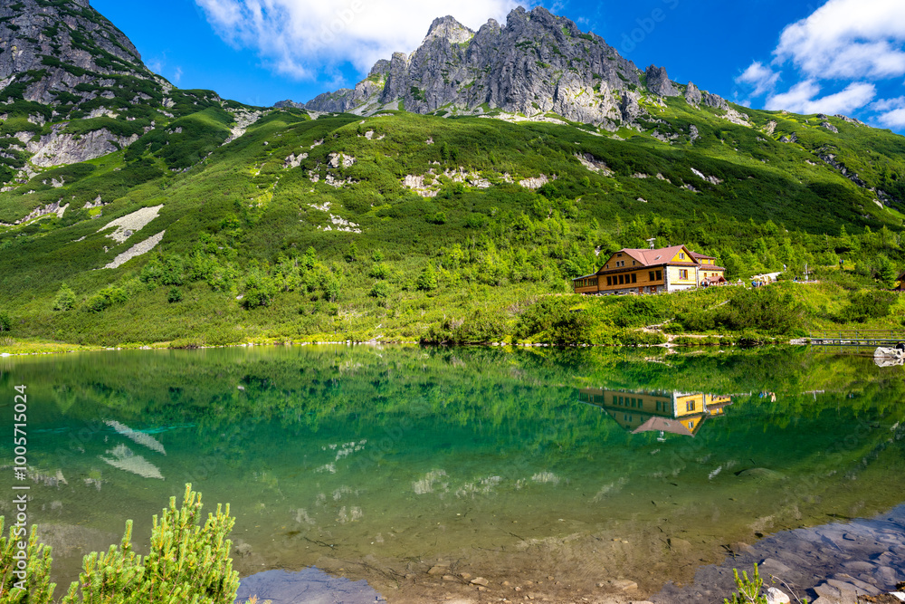 view on Zelene pleso in Tatra mountains in Slovakia