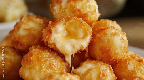 Golden Cheesy Balls with Melty Center