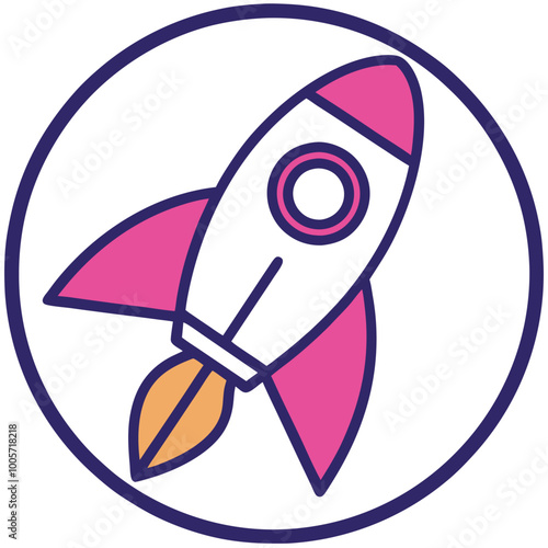 This printable vector design features a rocket ship line art logo icon, symbolizing business speed and growth. Perfect for branding, marketing materials, and innovative projects.